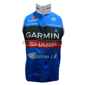 2012 Team GARMIN SHARP cervelo Cycling Vest Sleeveless Waistcoat Rain-proof Windbreak Blue