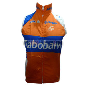 2012 Team Rabobank Cycling Vest Sleeveless Waistcoat Rain-proof Windbreak Orange Blue