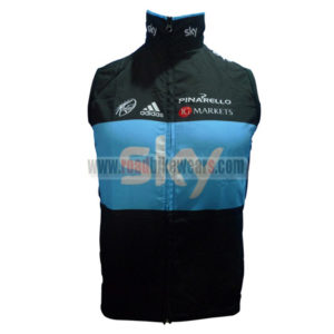 2012 Team SKY Cycling Vest Sleeveless Waistcoat Rain-proof Windbreak Black White Blue