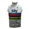 2012 Team SKY UCI Champion Cycling Vest Sleeveless Waistcoat Rain-proof Windbreak White Rainbow
