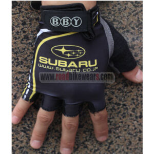 2012 Team SUBARU Cycling Gloves Mitts Black Yellow
