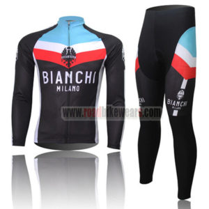 2013 Team BIANCHI Cycling Long Kit Black