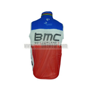 2013 Team BMC Riding Vest Sleeveless Waistcoat Rain-proof Windbreak Blue White Red