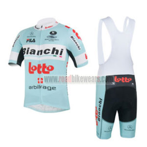 2013 Team Bianchi LOTTO Cycling Bib Kit Blue
