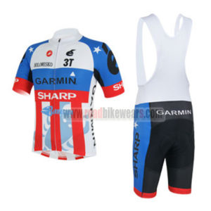 2013 Team GARMIN SHARP Cycling Bib Kit Blue Red