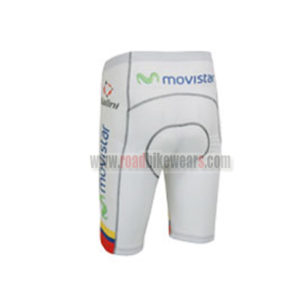 2013 Team Movistar Cycling Shorts White Colorful lines