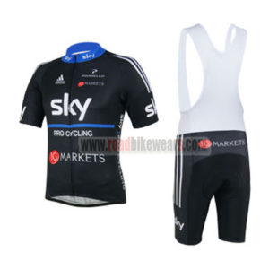 2013 Team SKY Pro Cycling Bib Kit Black White