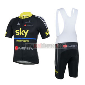 2013 Team SKY Pro Cycling Bib Kit Black Yellow