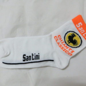 2013 Team Santini Bicycle Socks White Orange