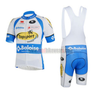 2013 Team Topsport Baloise Cycling Bib Kit White Blue