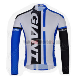 2014 GIANT Cycling Long Jersey White Blue