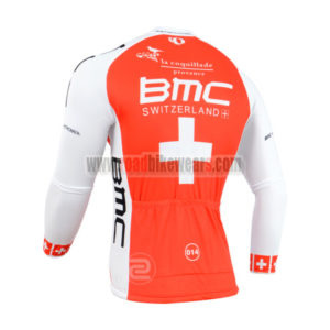 2014 Team BMC Biking Long Jersey Red White Cross