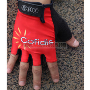 2014 Team Cofidis Cycling Gloves Mitts Red