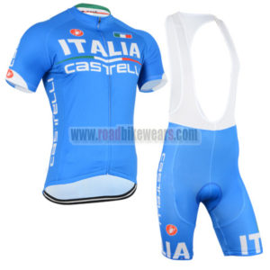2014 Team ITALIA Castelli Cycling Bib Kit Blue
