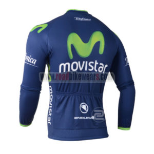 2014 Team Movistar Bicycle Long Jersey Blue
