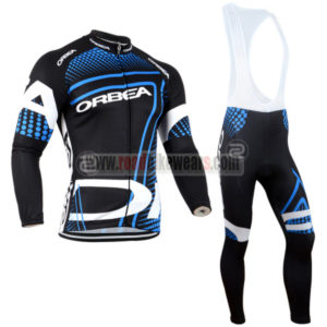 2014 Team ORBEA Cycling Long Bib Suit Black Blue