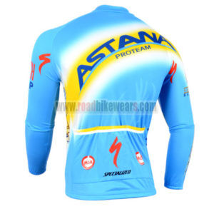 2014 Team air ASTANA Bicycle Long Jersey Blue