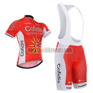2015 Team Cofidis Cycling Bib Kit Red White