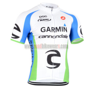 2015 Team GARMIN Cannondale Cycling Jersey White Green Blue