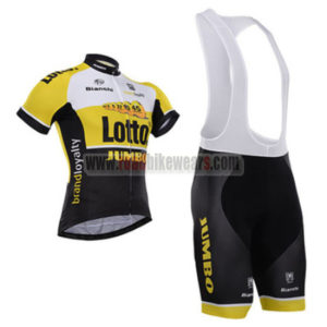 2015 Team LOTTO JUMBO Cycling Bib Kit Yellow Black