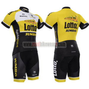 2015 Team LOTTO JUMBO Cycling Kit Yellow Black