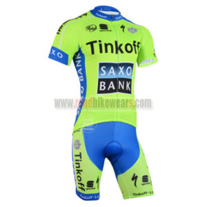 2015 Team SAXO BANK Biking Kit Green Blue