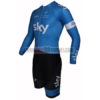2015 Team SKY Long Sleeves Triathlon Riding Wear Skinsuit Blue