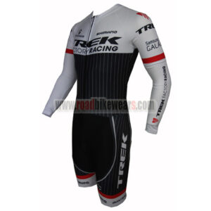 2015 Team TREK Long Sleeves Triathlon Biking Outfit Skinsuit White Black