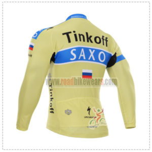2015 Team Tinkoff SAXO BANK Bicycle Long Jersey Yellow Blue