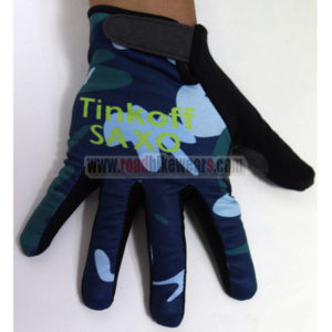 2015 Team Tinkoff SAXO BANKK Biking Long Gloves Full Fingers Blue Green