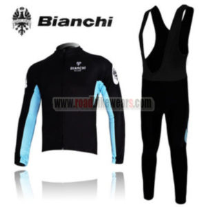 2011 Team BIANCHI Cycling Long Bib Kit Black Blue