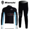 2011 Team BIANCHI Cycling Long Kit Black Blue