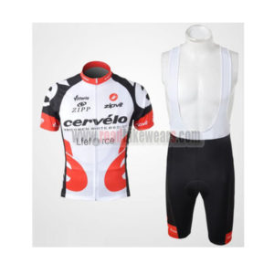 2011 Team Cervelo Cycling Bib Kit White Red