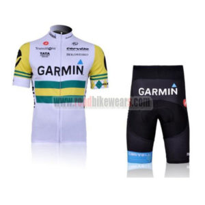 2011 Team GARMIN cervelo Cycling Short Kit White Yellow