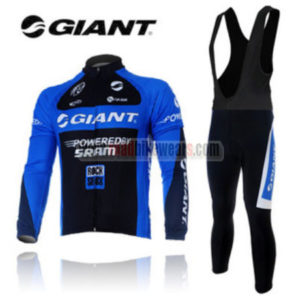 2011 Team GIANT Cycling Long Bib Kit Blue Black