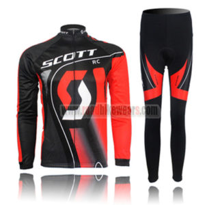 2011 Team SCOTT Cycling Long Kit Black Red