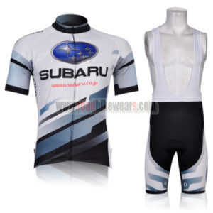 2011 Team SUBARU Cycling Bib Kit White Blue