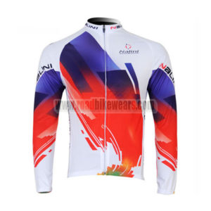 2012 NALINI Pro Cycling Long Sleeve Jersey White Red