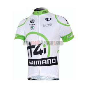 2012 Team 1t4i SHIMANO Riding Maillot Jersey Shirt White Green