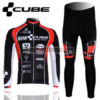 2012 Team CUBE Cycling Long Kit Black Red