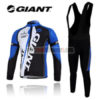 2012 Team GIANT Cycling Long Bib Kit Blue White Black