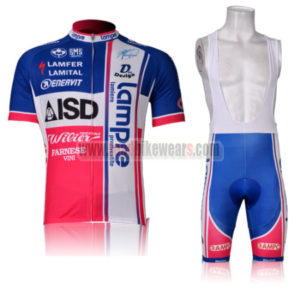 2012 Team Lampre ISD Cycling Bib Kit Blue Pink Cross