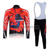 2012 Team Spiderman Cycling Long Sleeve Bib Kit Red Black