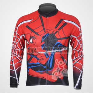 2012 Team Spiderman Cycling Long Sleeve Jersey Red Black