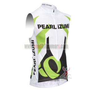 2013 Team PEARL IZUMI Cycling Sleeveless Jersey White Green