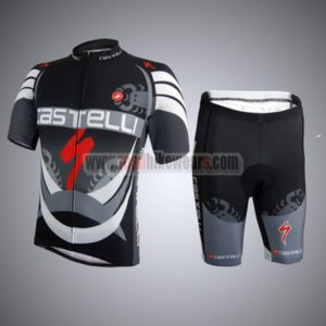 2014 Team Castelli Cycling Kit Black Grey