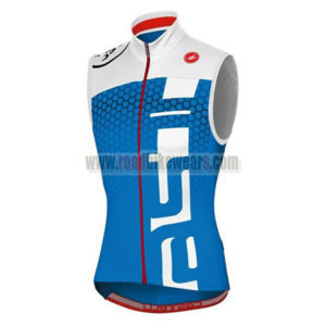 2014 Team Castelli Cycling Sleeveless Vest White Blue