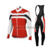 2015 Team Castelli Cycling Long Bib Kit Red White Black