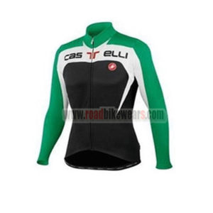 2015 Team Castelli Cycling Long Jersey Black Green