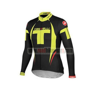 2015 Team Castelli Cycling Long Jersey Black Yellow